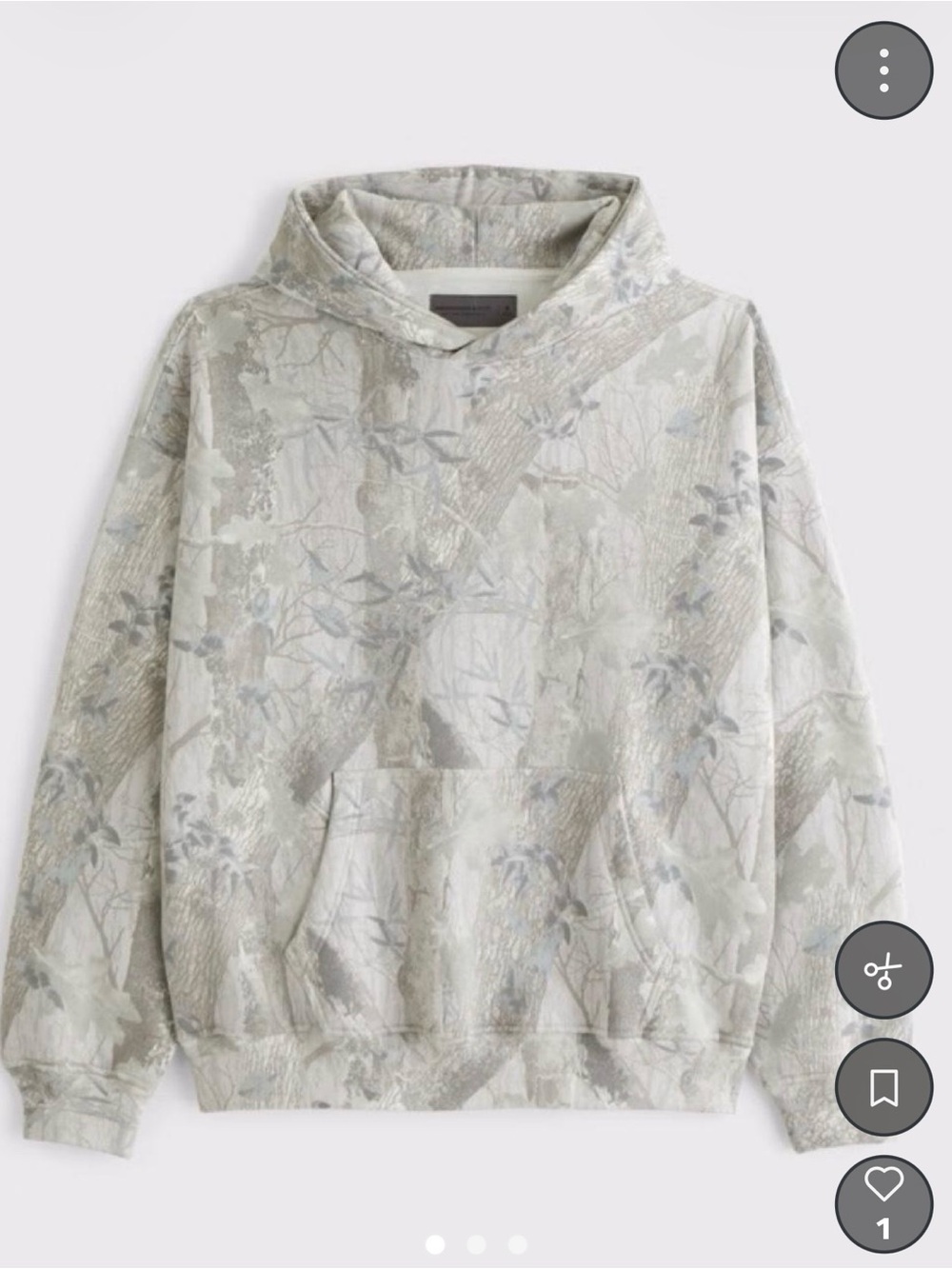 Hollister Light Gray Camouflage Hoodie Sweatshirt